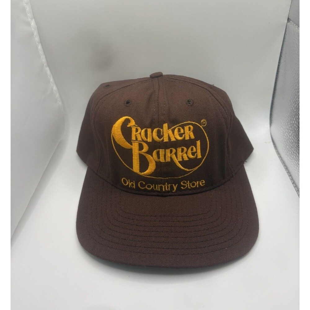 Vtg Cracker Barrel Old Country Store Brown Snapback - Made In USA